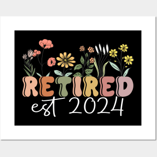 Retired 2024 Retirement For Women 2024 Wildflower Posters and Art